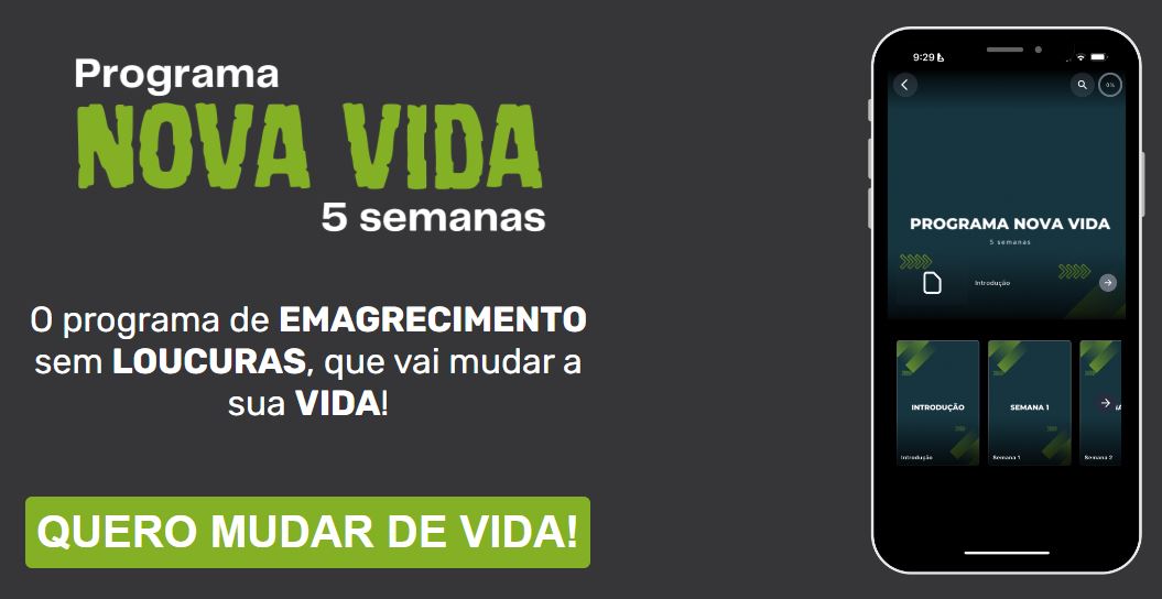 Imagem do site do programa nova vida 5 semanas